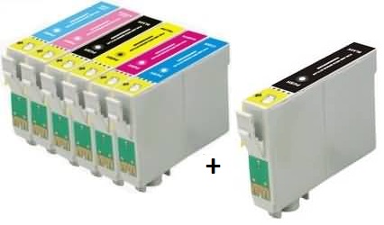 Compatible Epson T0791/T0792/T0793/T0794/T0795/T0796 Ink Cartridge Full Set + EXTRA BLACK